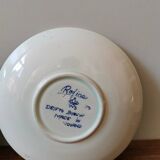 Lot de 2 petites assiettes soucoupe vintage delfts blauw modèle regina made in Holland motif fleurs bleues