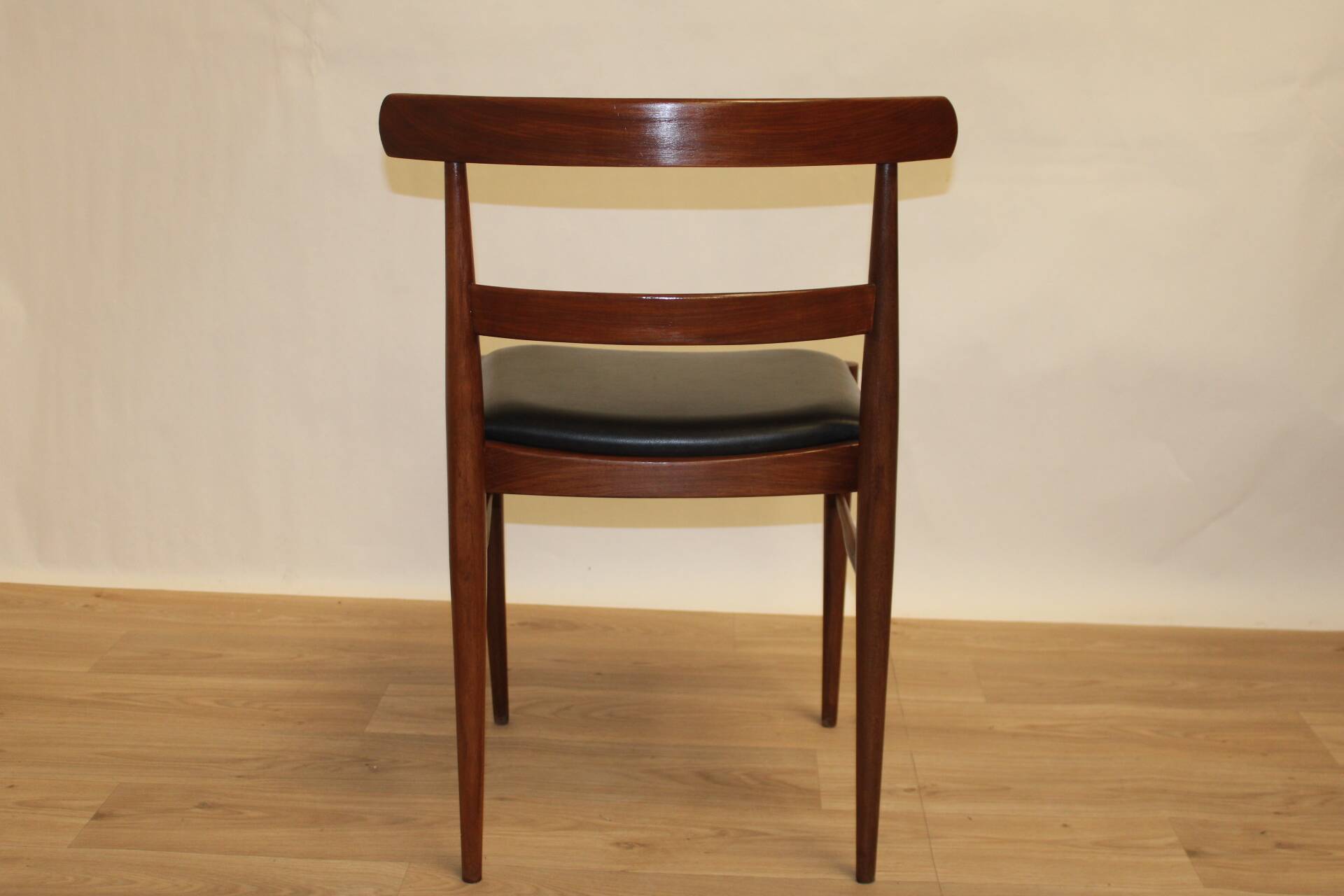 Vintage teak and faux leather office chair 1960 Denmark