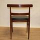 Vintage teak and faux leather office chair 1960 Denmark