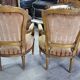 Paire de fauteuils en bois dore style Louis XVl