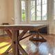 Antique solid oak farmhouse table with star legs - length 200 cm
