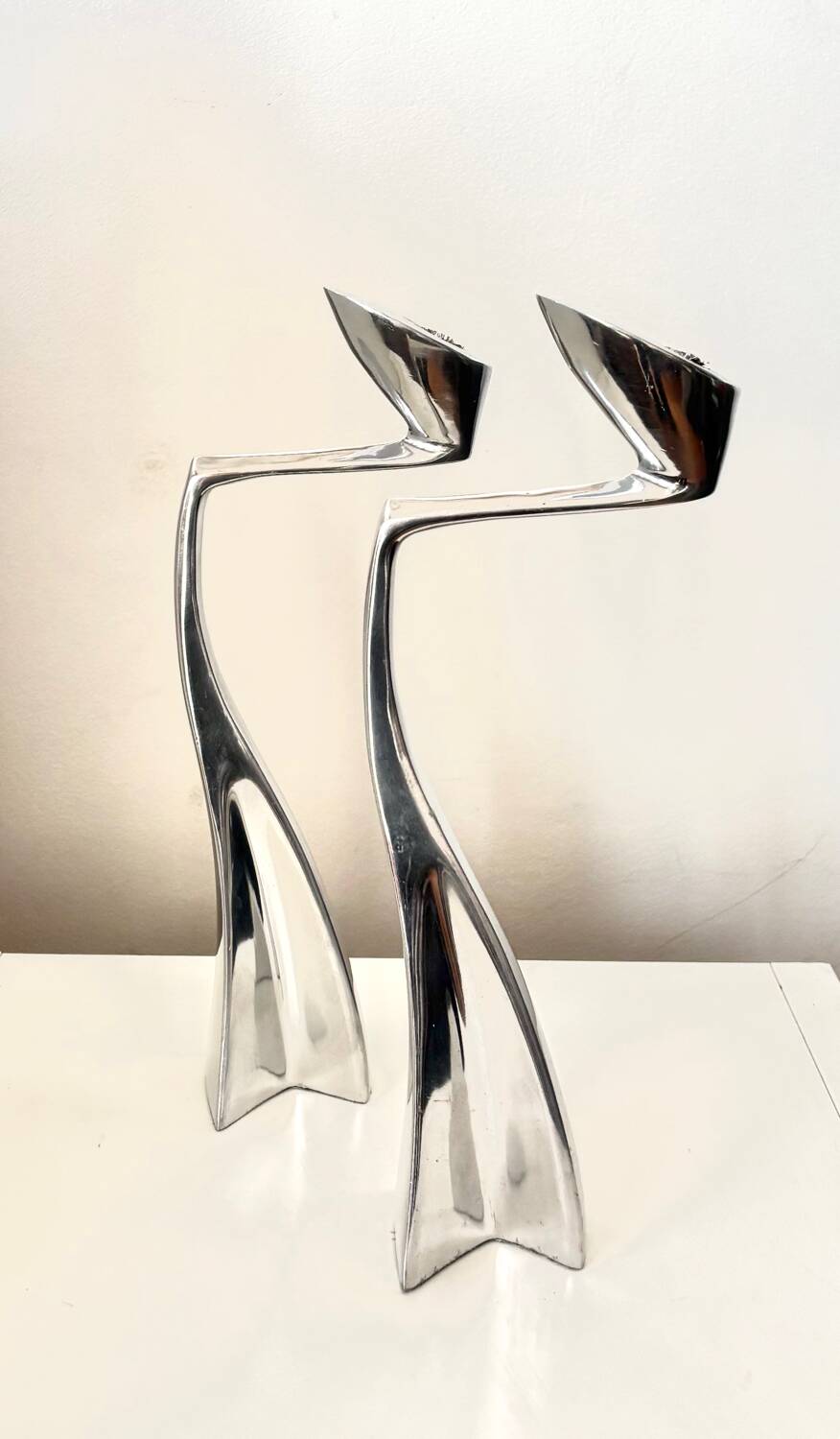 Swan candlesticks by Matthew Hilton 1980