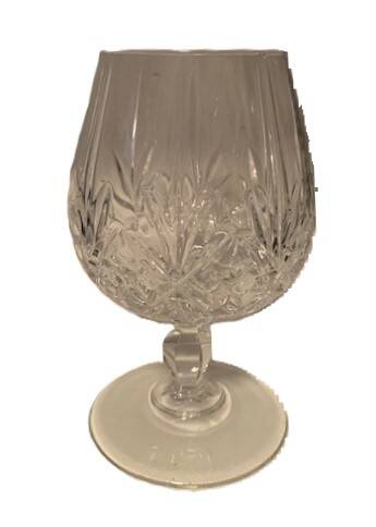 2 crystal cognac glasses