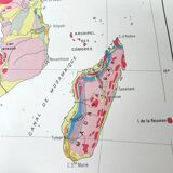 Old geological Africa map 43x43cm from 1950