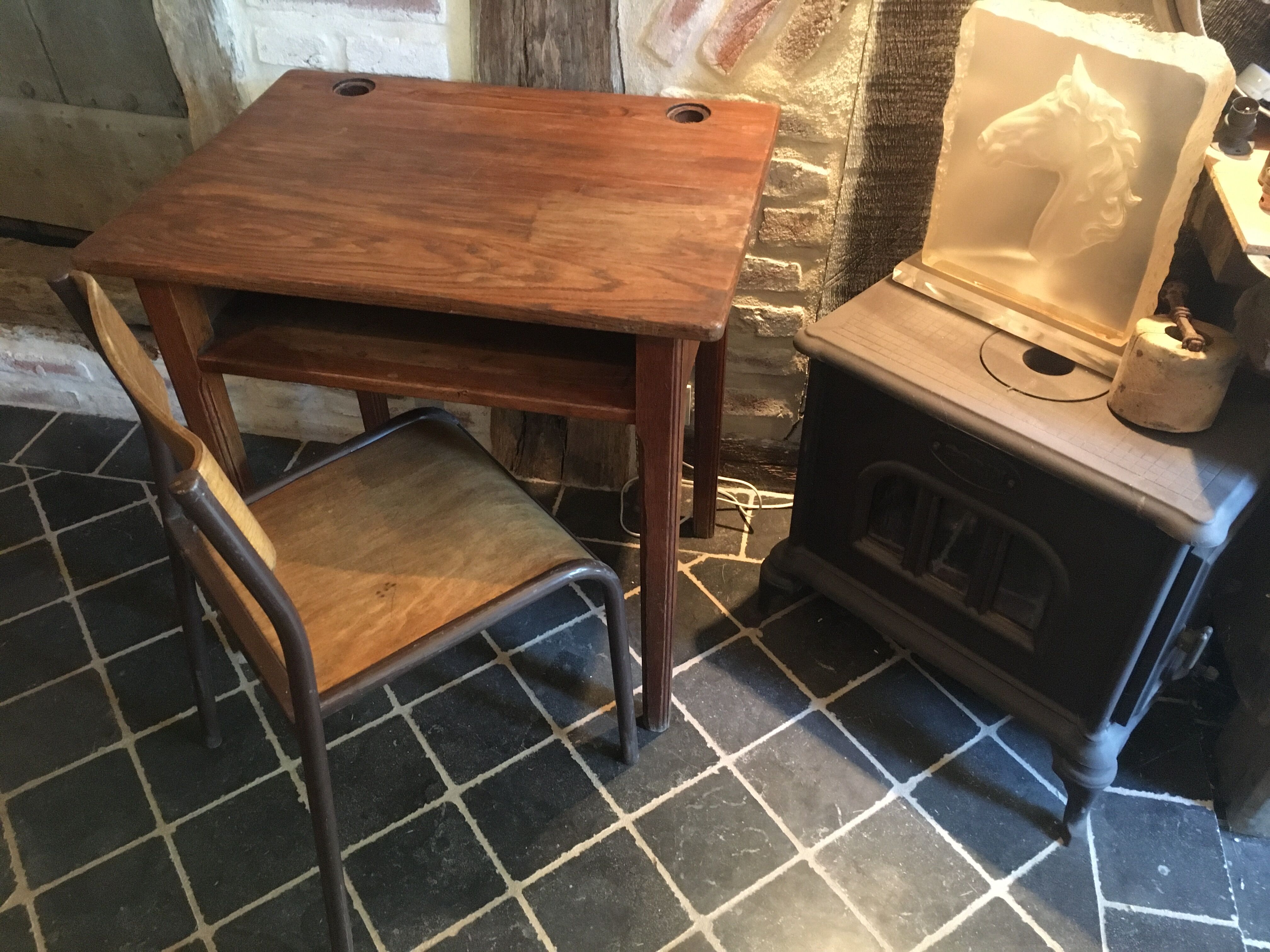 Schoolboy desk and his chair