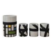 Lot de 4 tasses design Mondrian