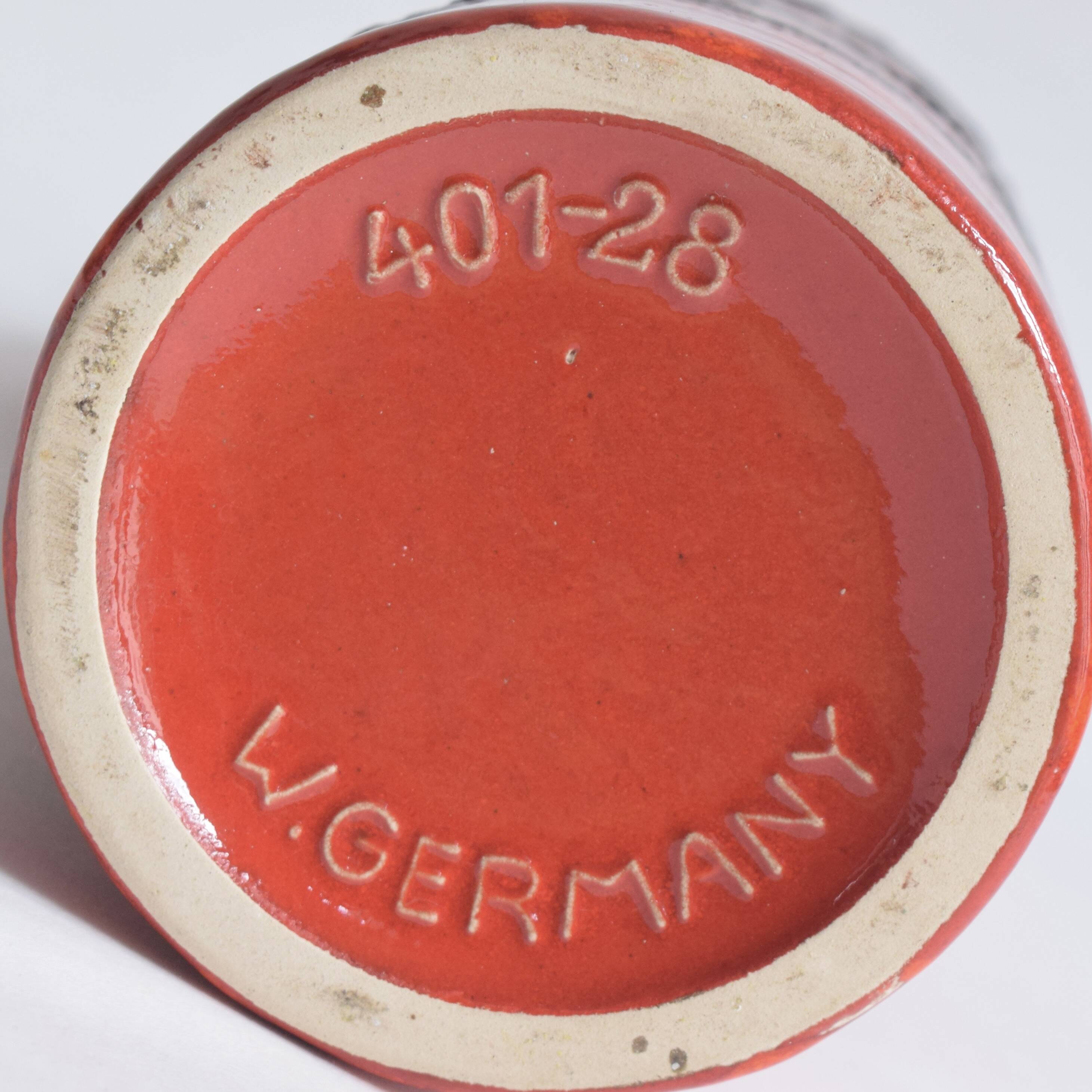 Scheurich Keramik vase red Fat Lava - West Germany 401 28