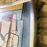 Vintage abstract painting, signed, circa 70's/80's