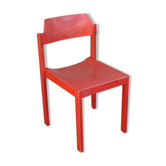 Vintage red wooden chair