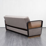 Couch 50s, refurbished, gray, caning
