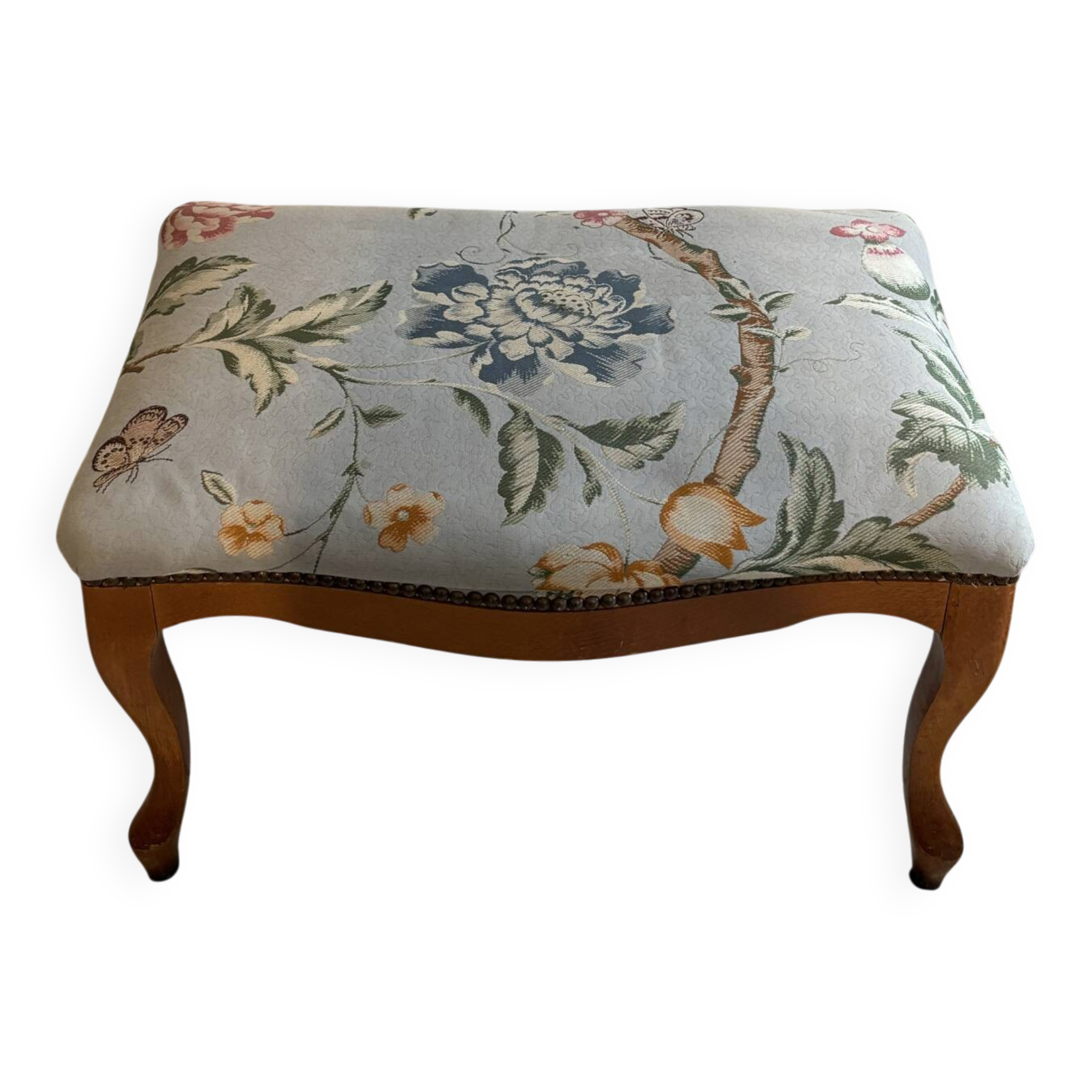 Louis XV style footstool with floral pattern