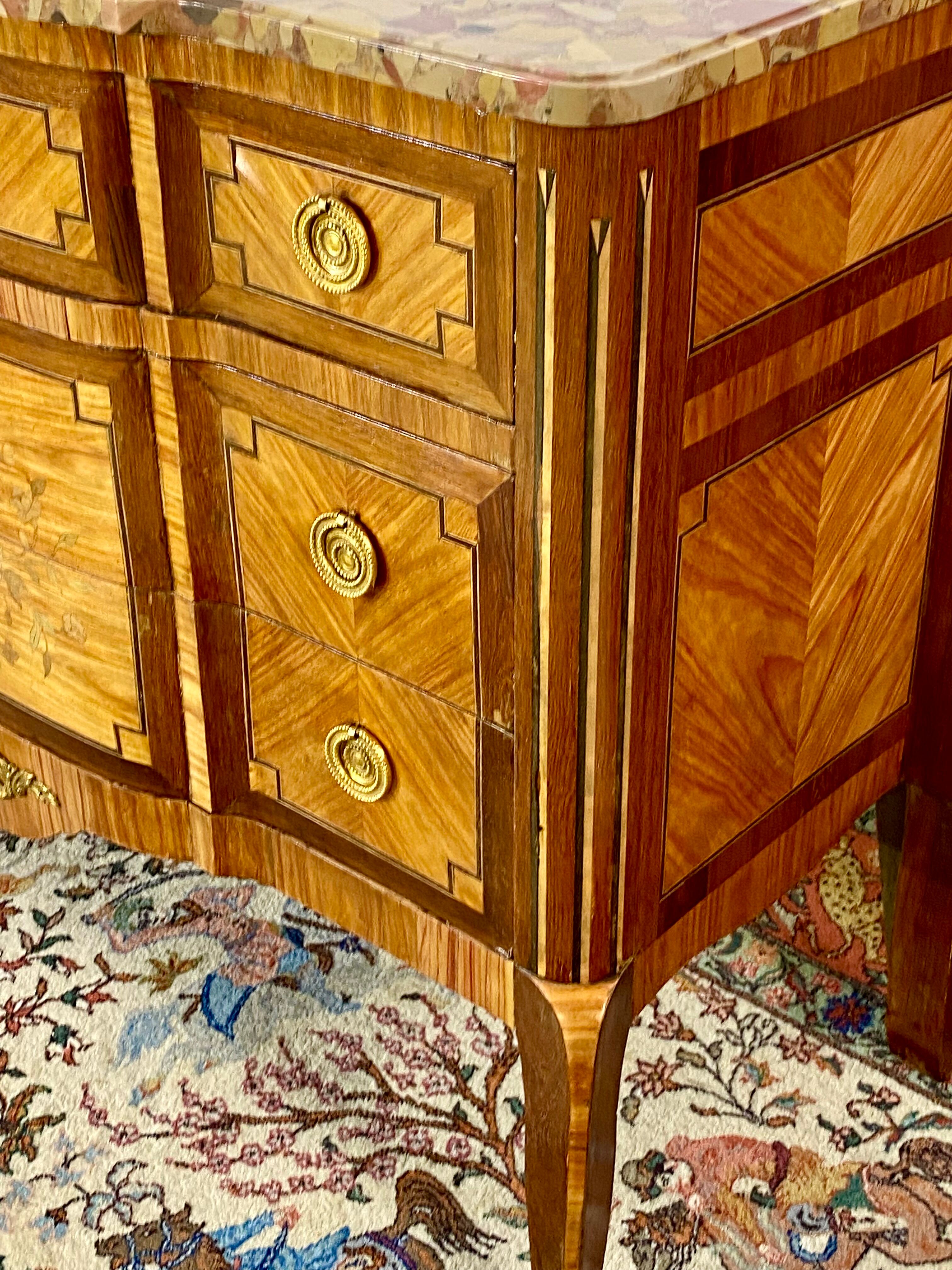 Commode Transition pink marble top Breche d'Aleppo