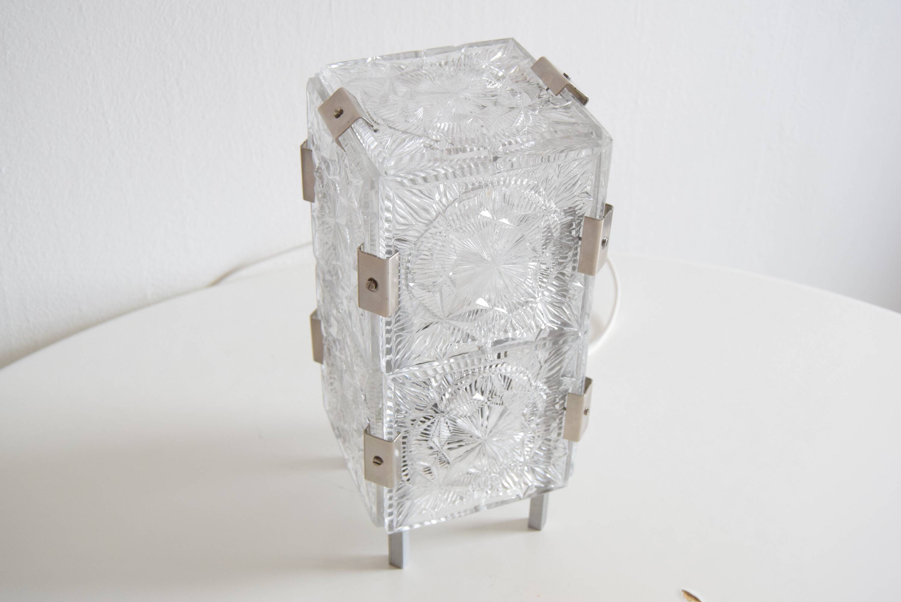 Vintage Glass  Table Lamp by Josef Hejtman for Kamenicky Senov,Czechoslovakia,1960's.