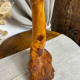 Brutalist style olive wood lamp base