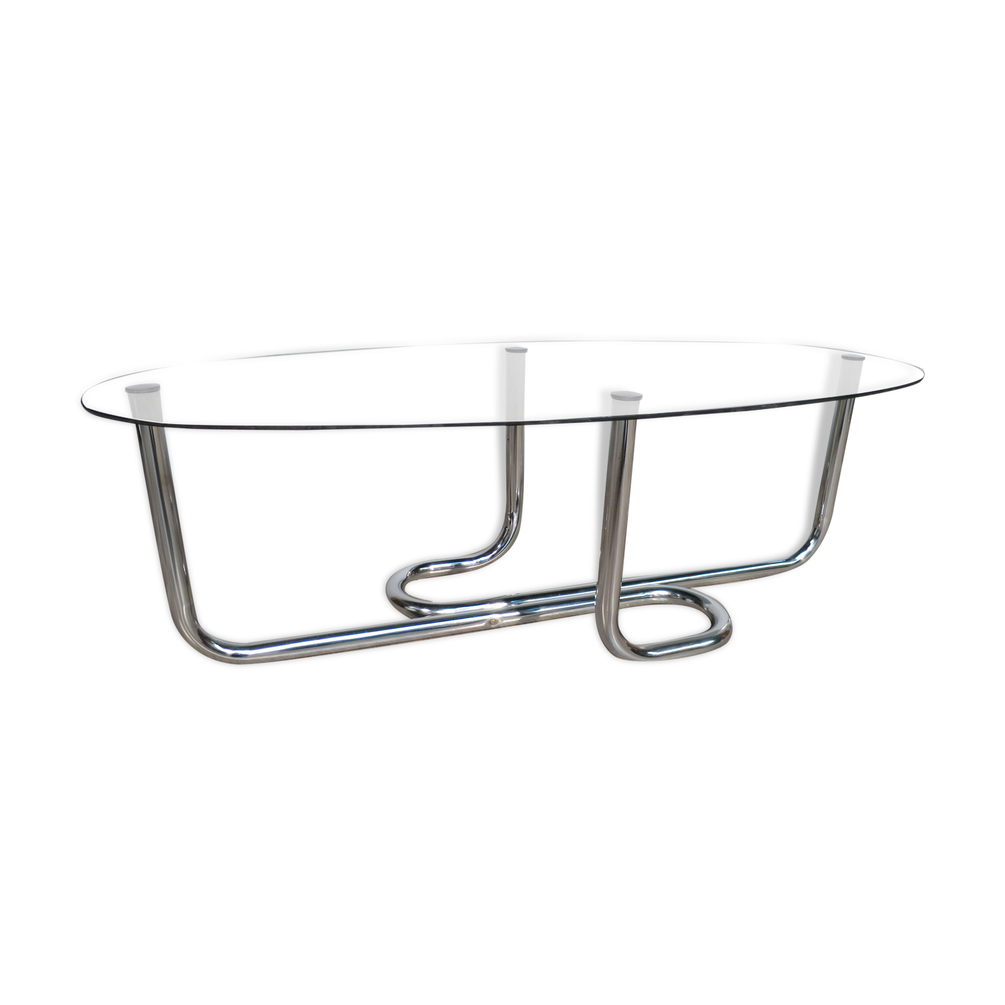 Oval glass coffee table 70