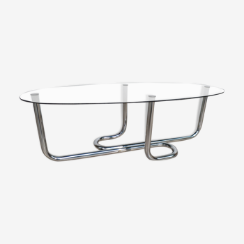 Oval glass coffee table 70