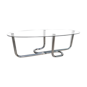 Oval glass coffee table 70