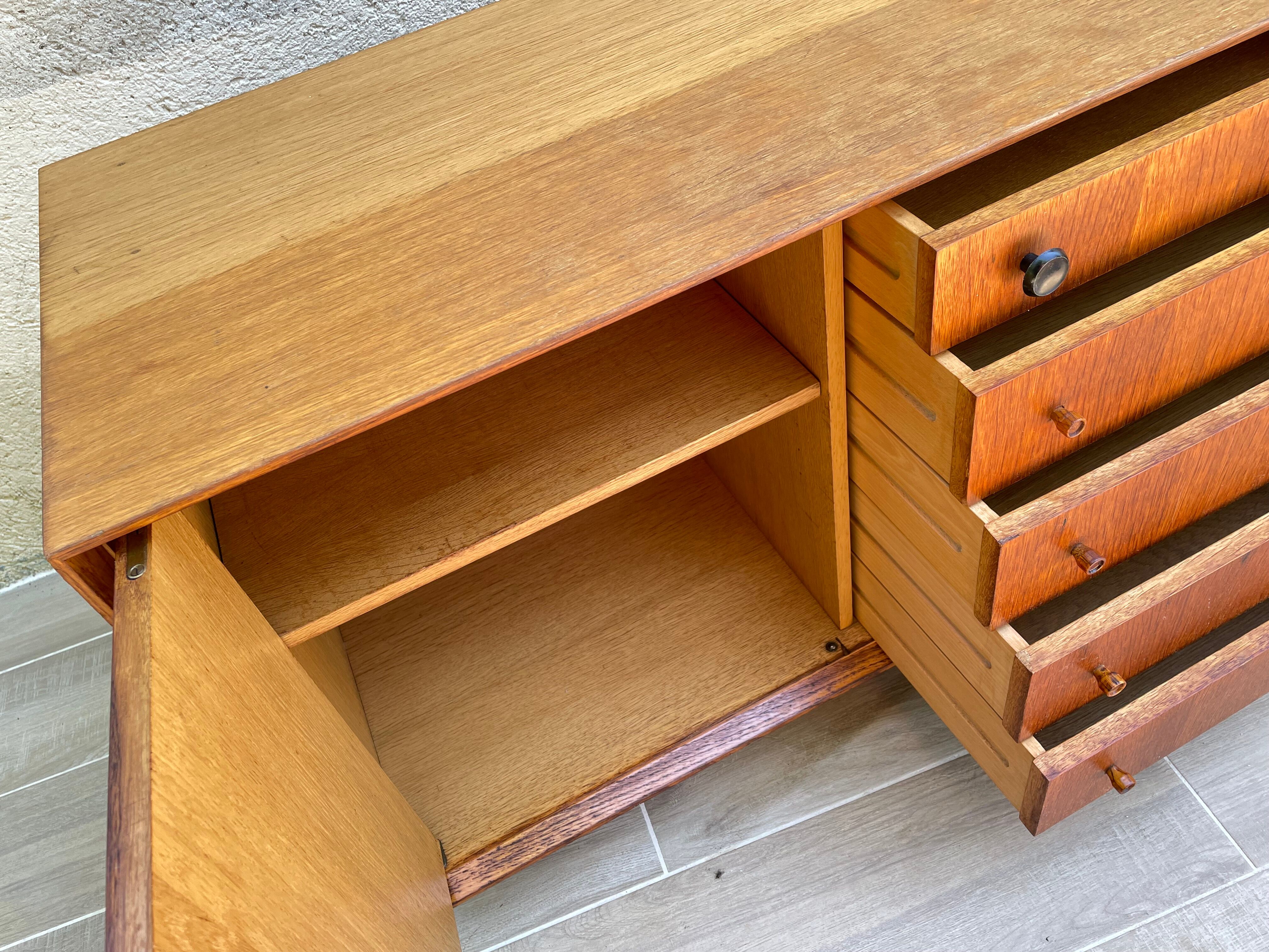 Scandinavian sideboard with 5 vintage drawers