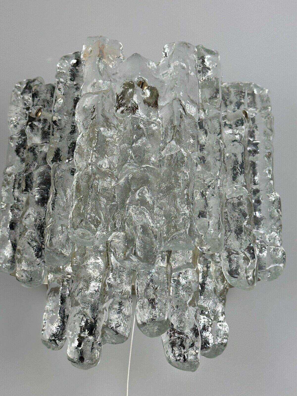 60s 70s wall lamp J.T. Kalmar Austria Ice Glass Wall Sconce Space Age