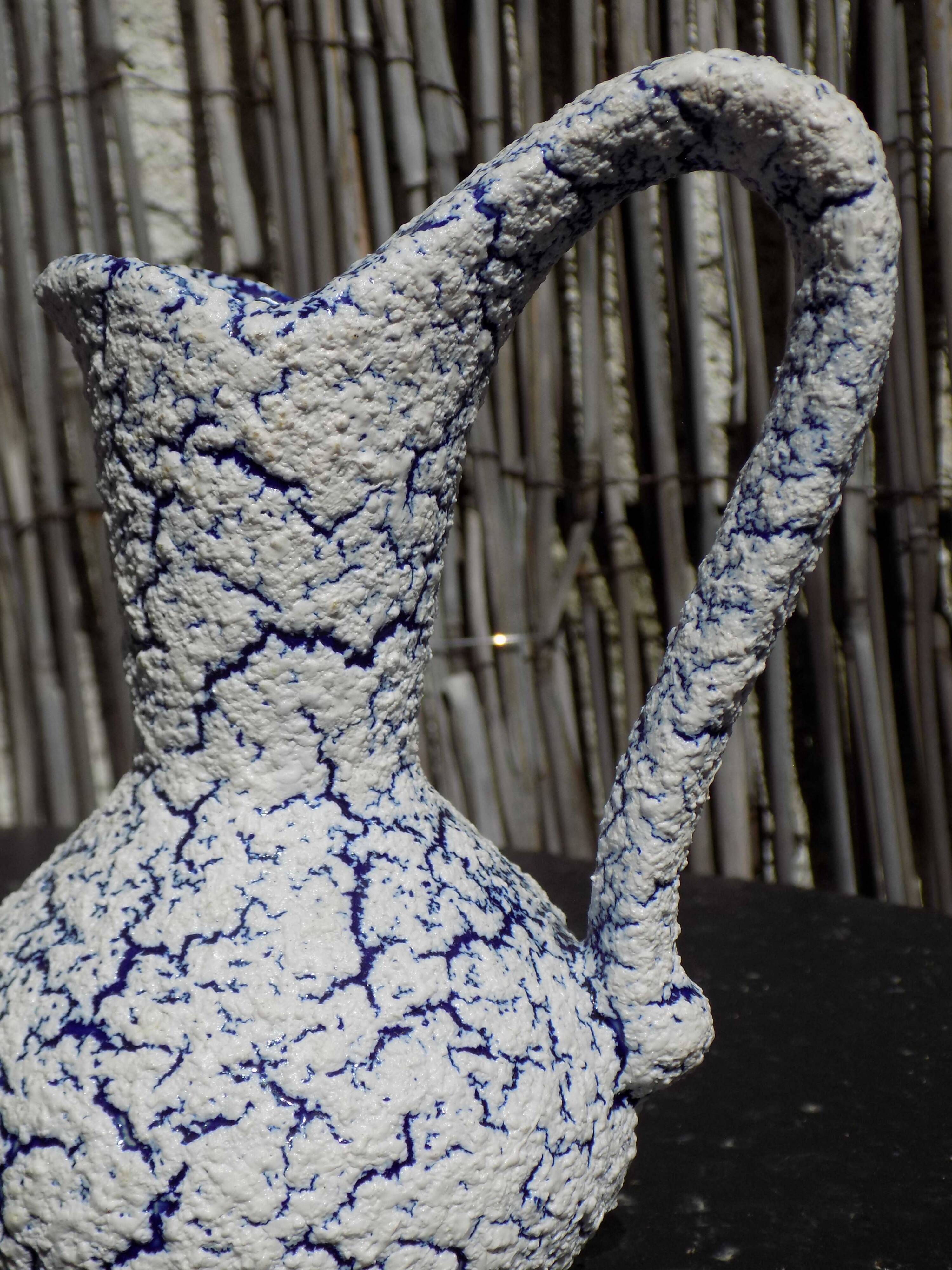 Petit vase bleu et blanc