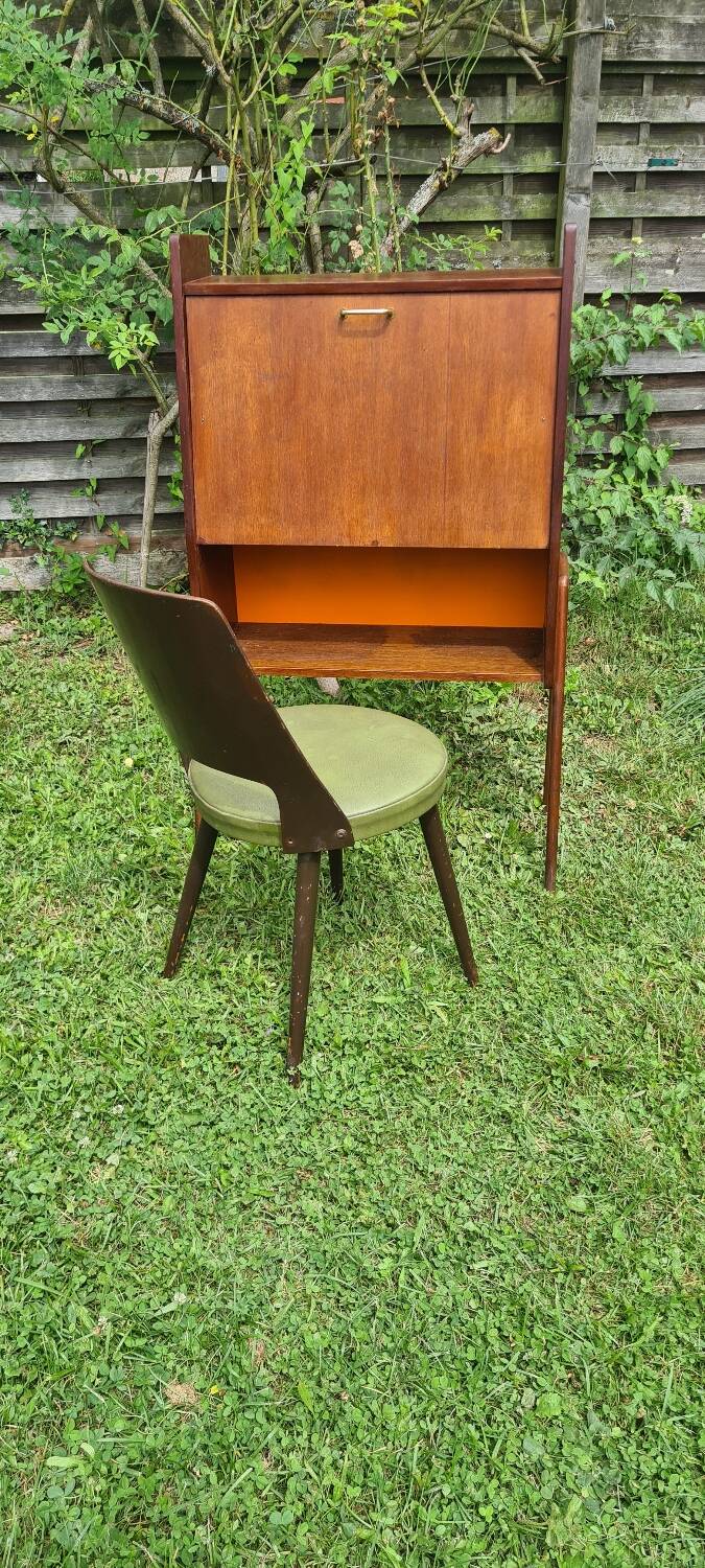 Small drop-leaf secretary and chair