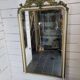 Old Louis XV style mirror with gold and white patina, 145×82cms