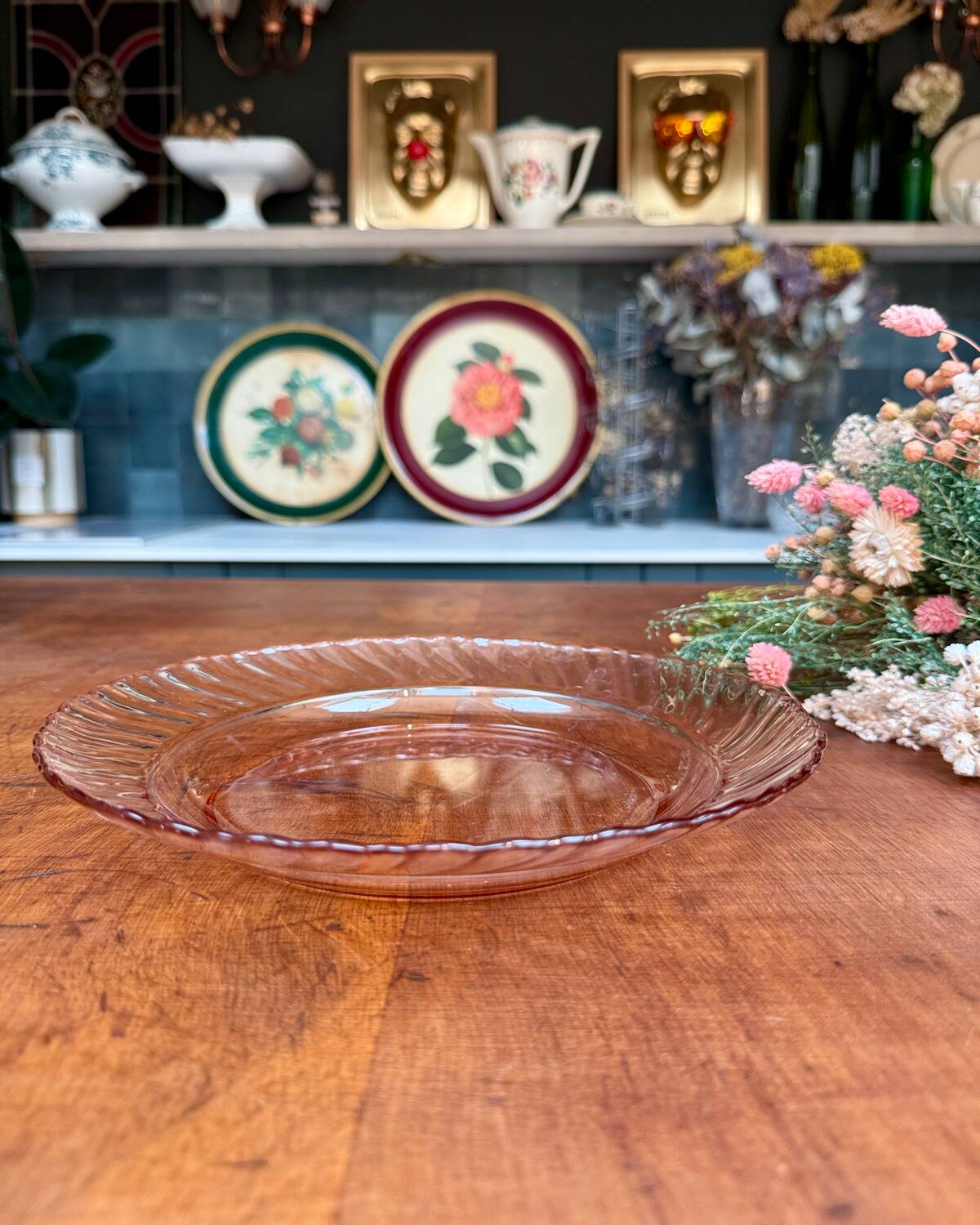 Set of 6 Rosaline pink soup plates