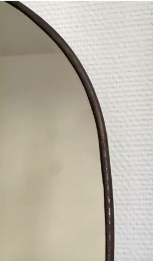 Organic irregular trapezoid mirror minimalist black brass 90x140cm