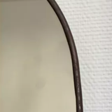 Organic irregular trapezoid mirror minimalist black brass 90x140cm