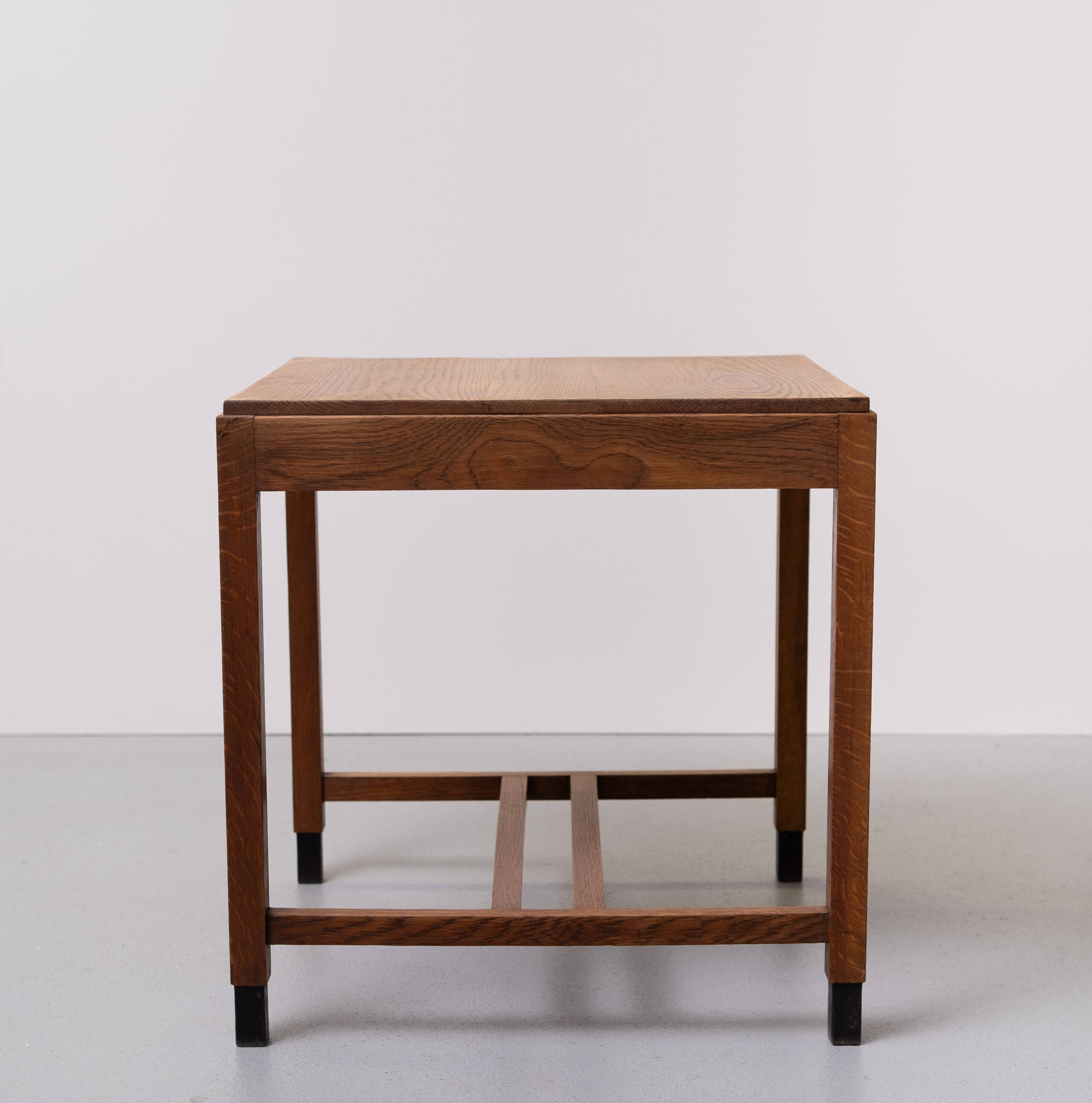 Amsterdamse School Oak writing table Dutch Art Deco 1930s