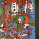 framed painting "red boats" signed
