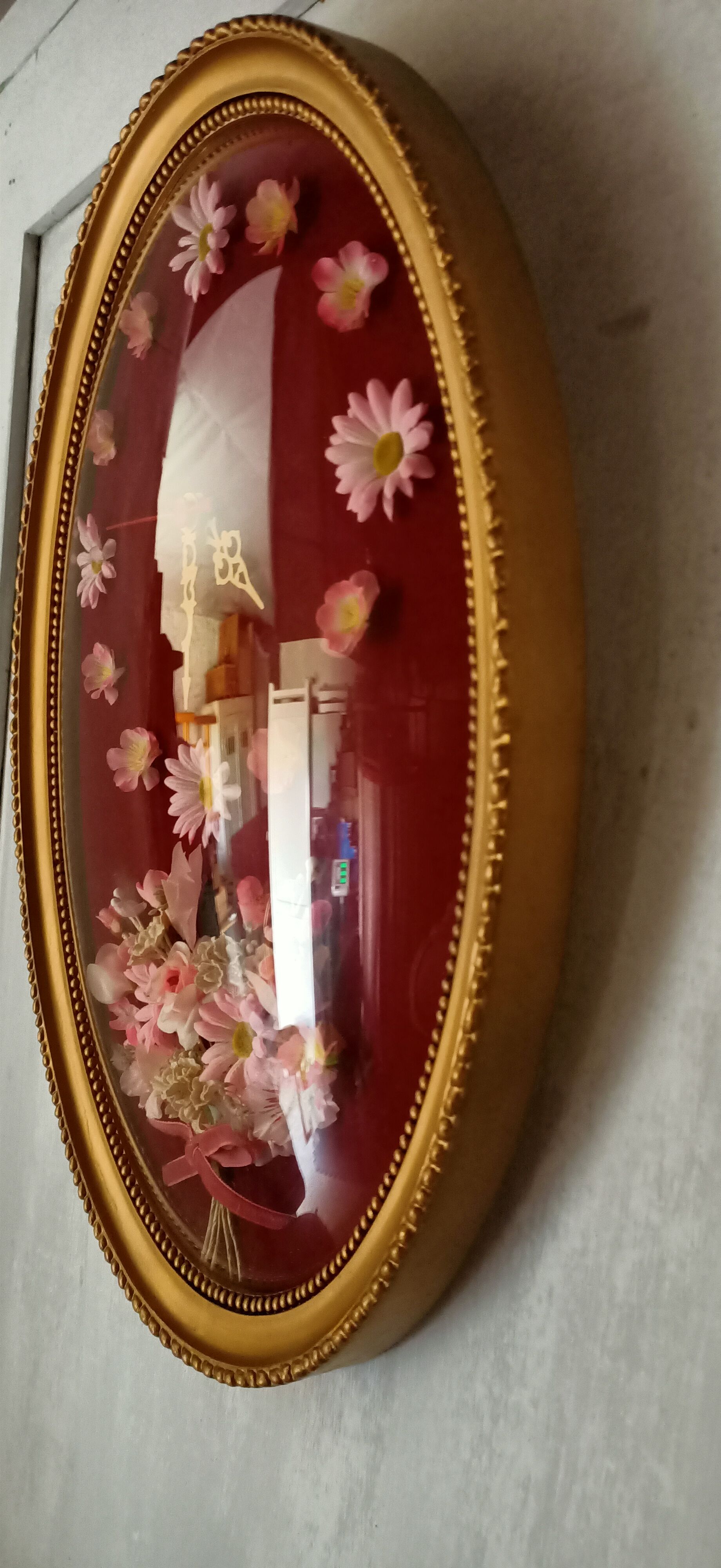 Vintage curved glass clock frame