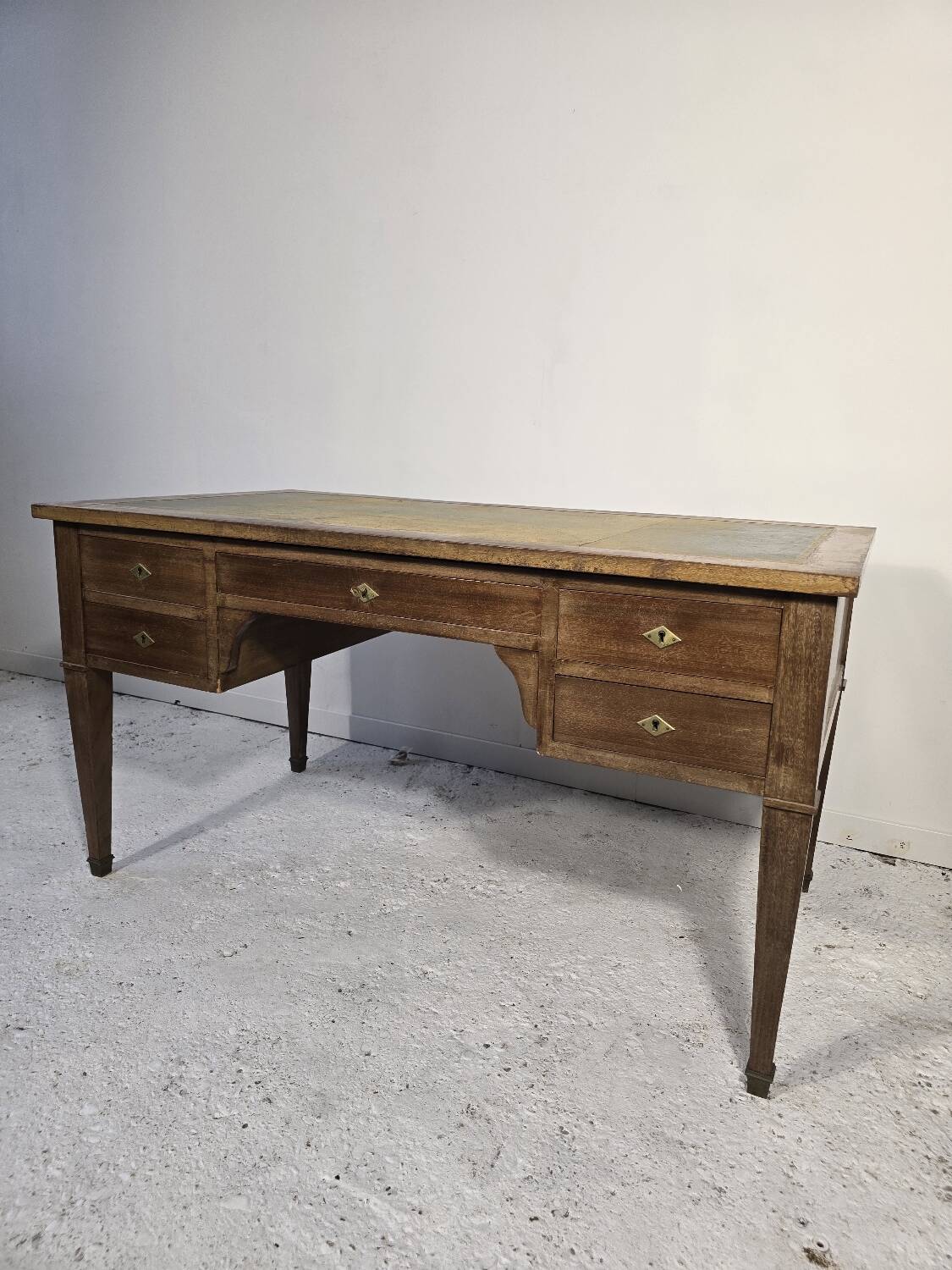 Bureau plat double face en acajou, style Louis XVI – XIXᵉ siècle