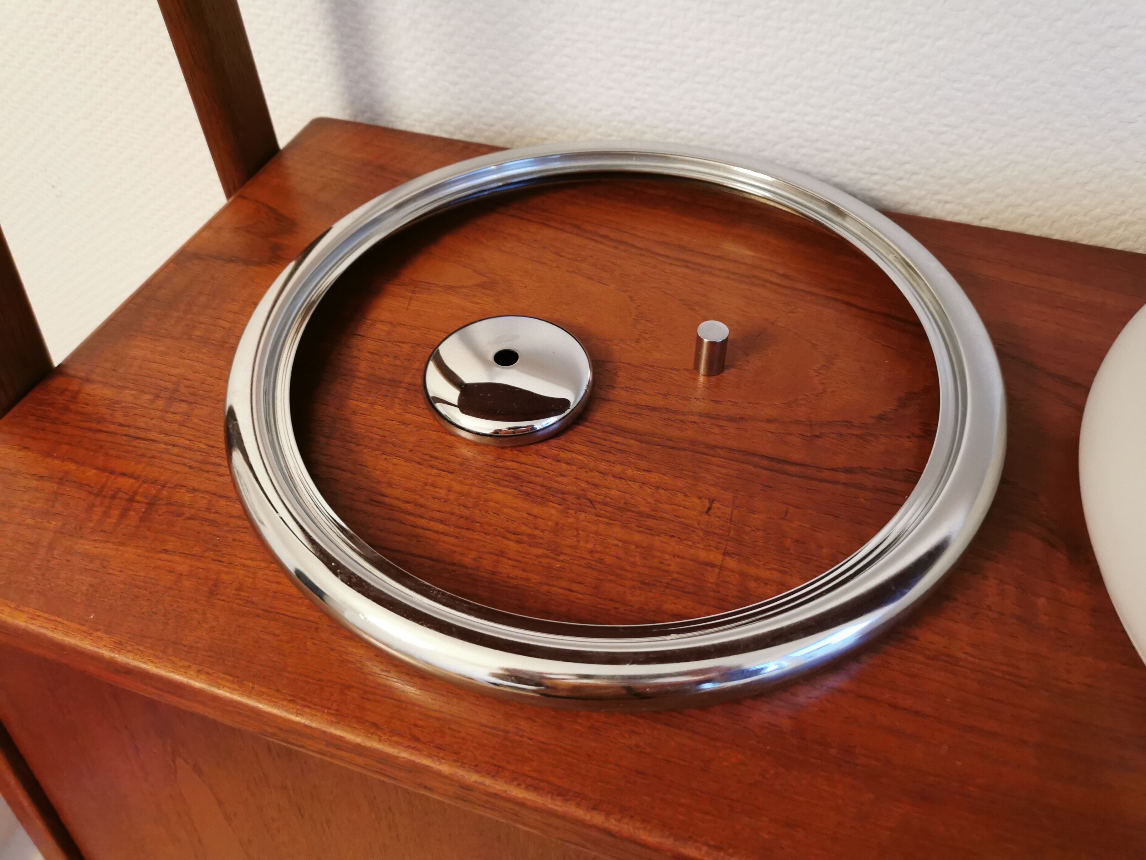 Vintage ceiling lamp in opaline design 70