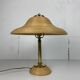 Pencil reed rattan bamboo and brass table lamp, Italy, 1970s