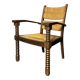 Wood turned rush armchair in the stye of Charles Dudouyt, France 1950s