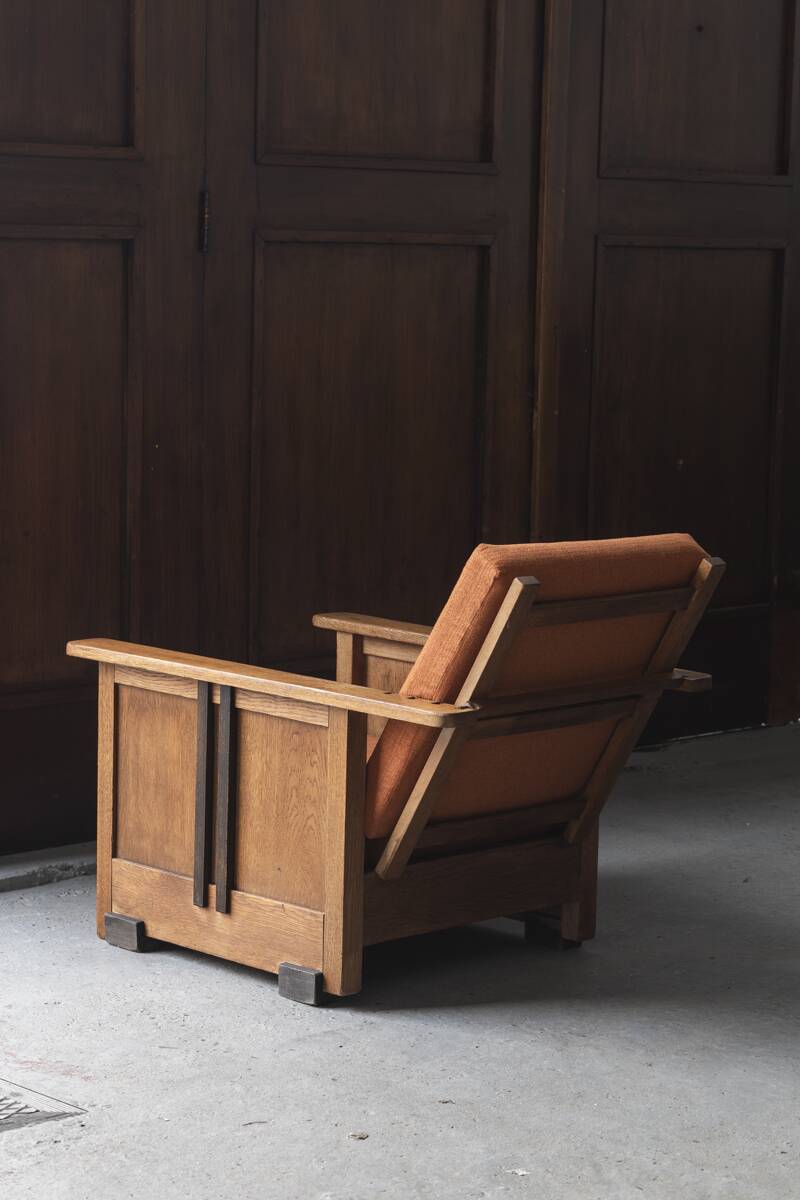 Reclining easy chair, Amsterdamse school, Dutch design, 1930s