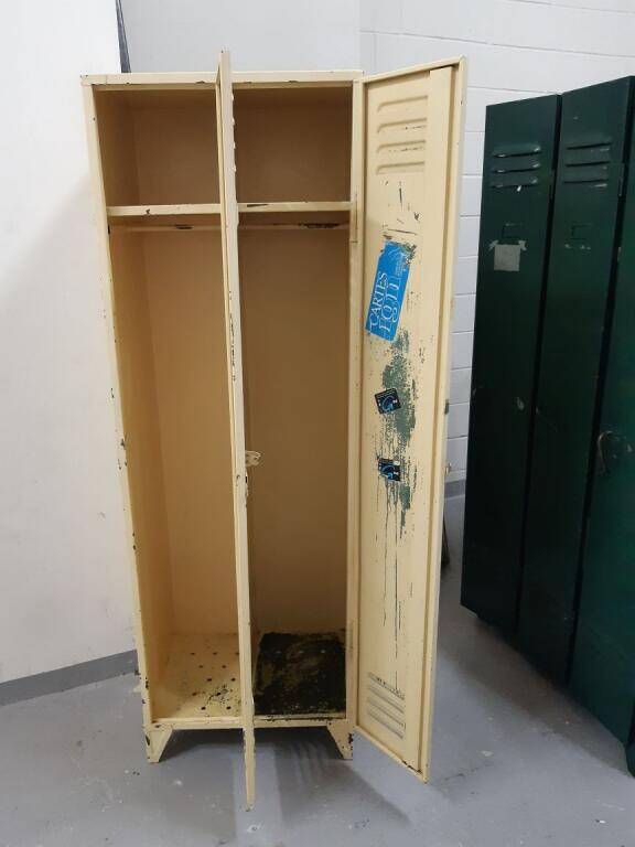 Old double metal workshop locker room