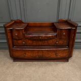 Art Deco chest of drawers in flamed mahogany with 5 drawers