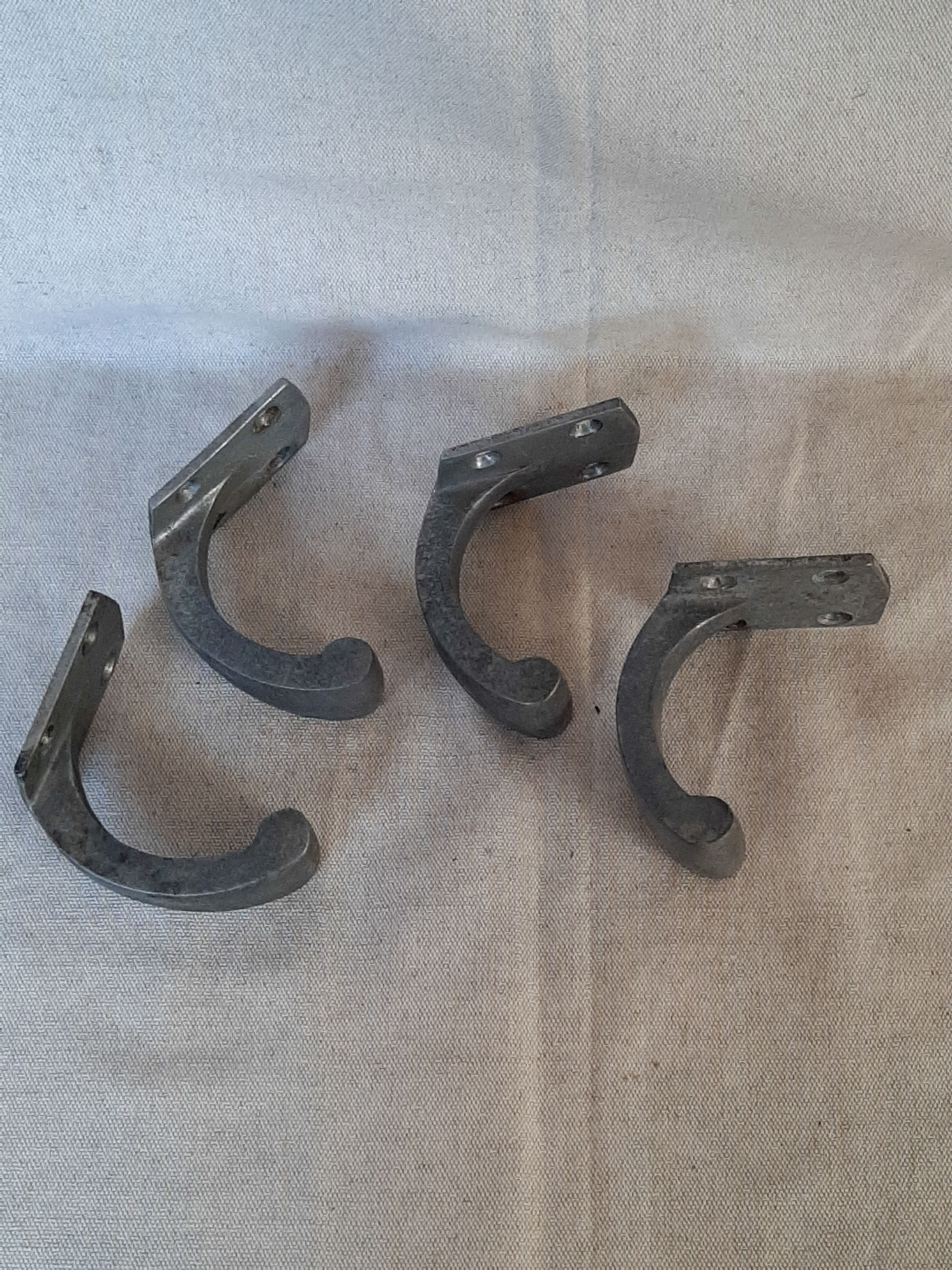 Vintage cast aluminium wall hooks