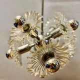 1970s german cosack sputnik dandelion hanging light chrome, glass