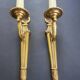 Pair of bronze wall sconces in Empire style