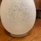 Egg lamp speckled white glass