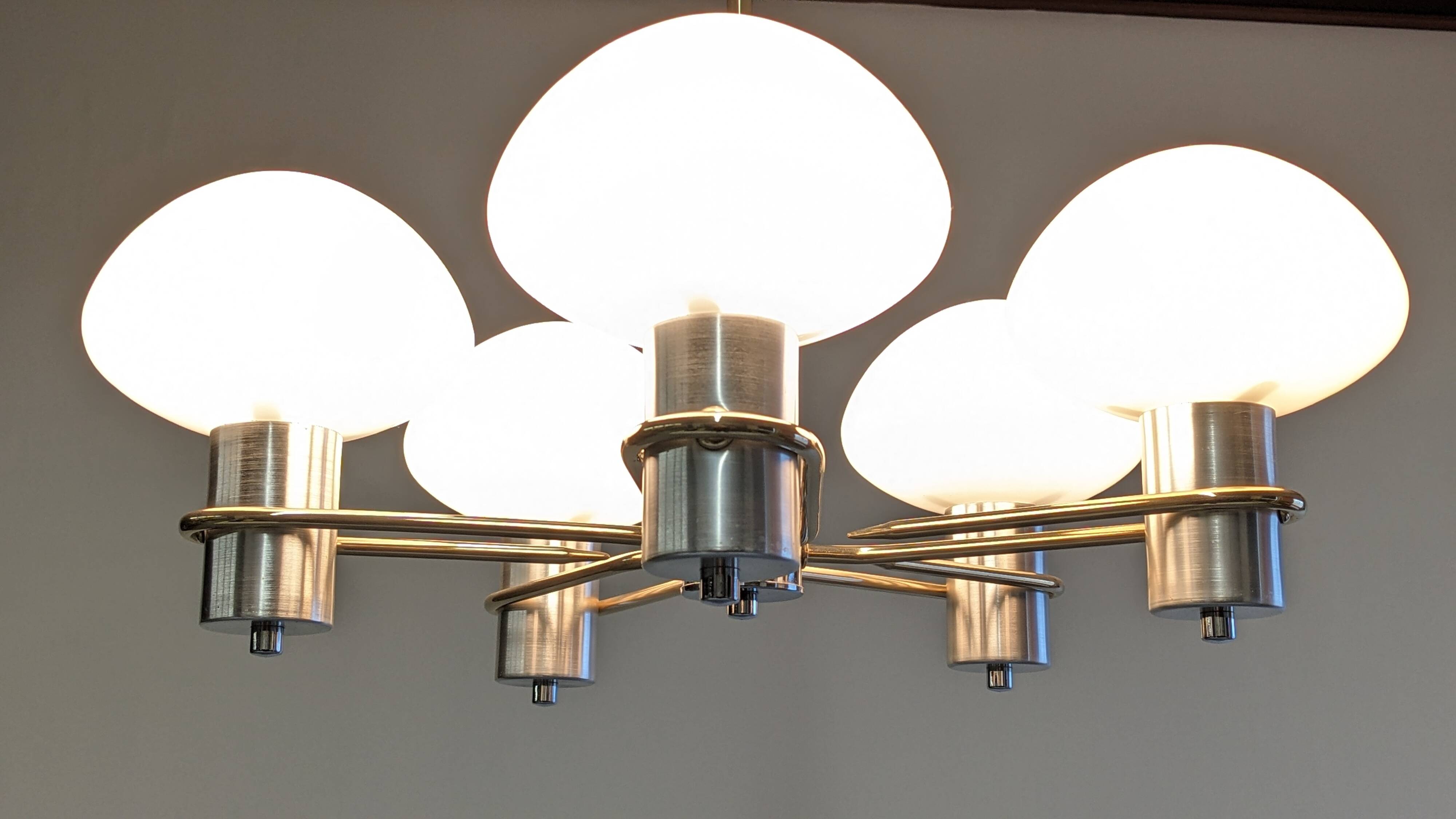 Space age chandelier with 5 lights from the 60s/70s