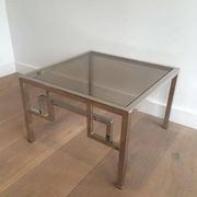Pair of chrome designer side tables