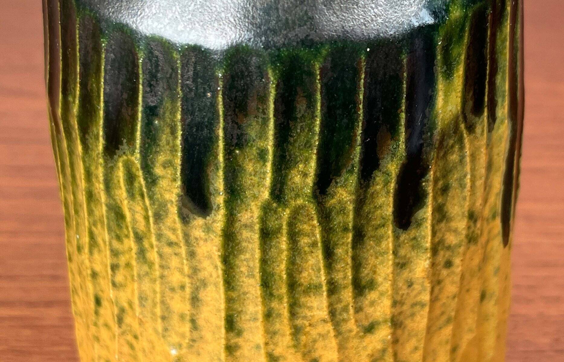 Danish studio pottery vase from the mid-20th century by Ernst Pottery, Faxe, 1960s.