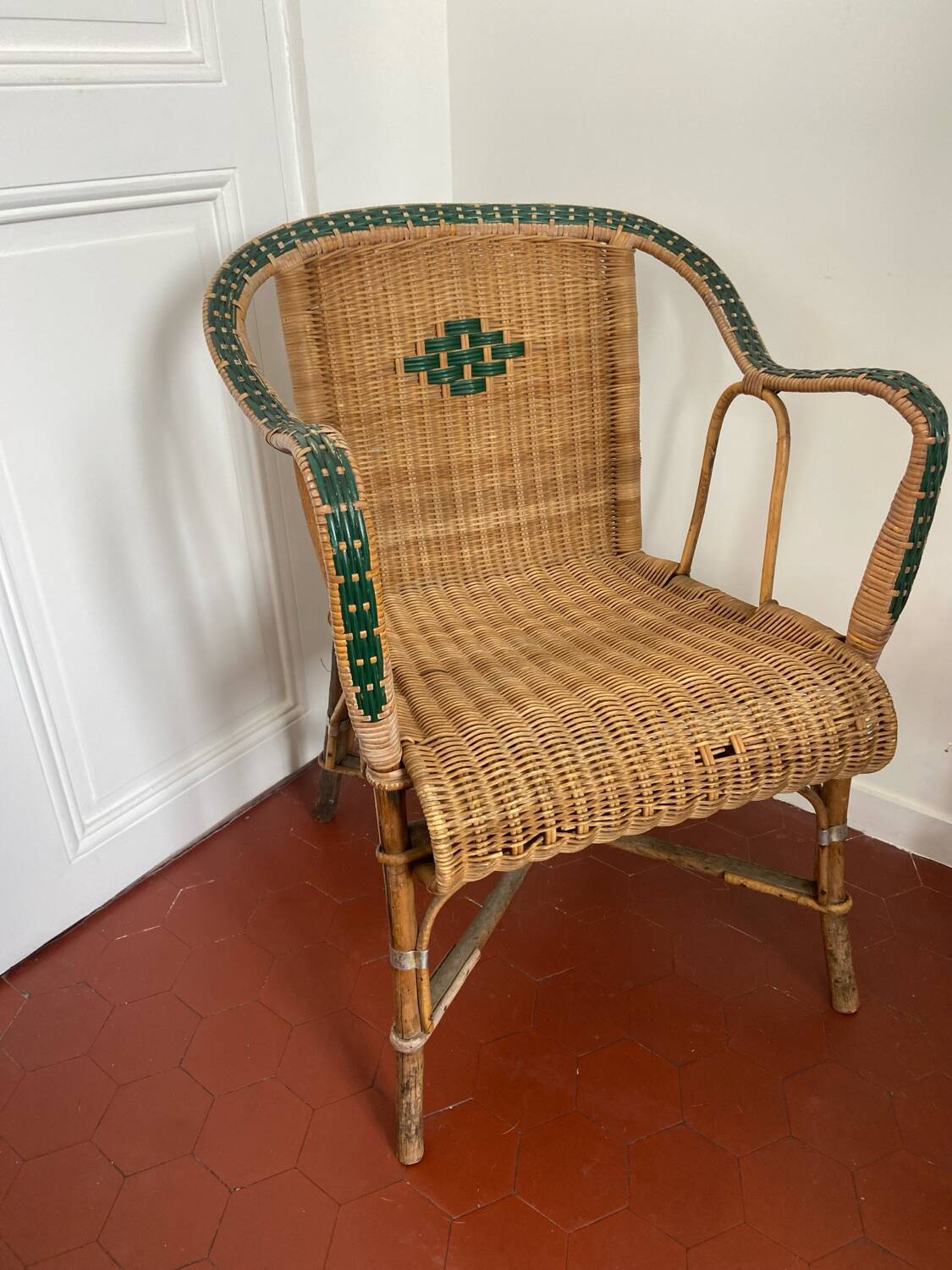 Vintage wicker armchair
