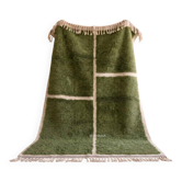 Tapis en laine naturelle vert artisanale traditionnelle 150/250 cm