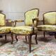 Mercer brothers set of three walnut armchairs in louis xv style xix