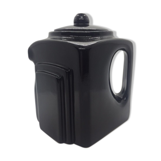 Teapot cube in black ceramic English design